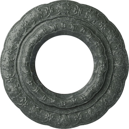 Ekena Millwork Lisbon Ceiling Medallion (Fits Canopies up to 7"), 15 3/8"OD x 7"ID x 1"P, Athenian Green Crackle CM15LIAGC